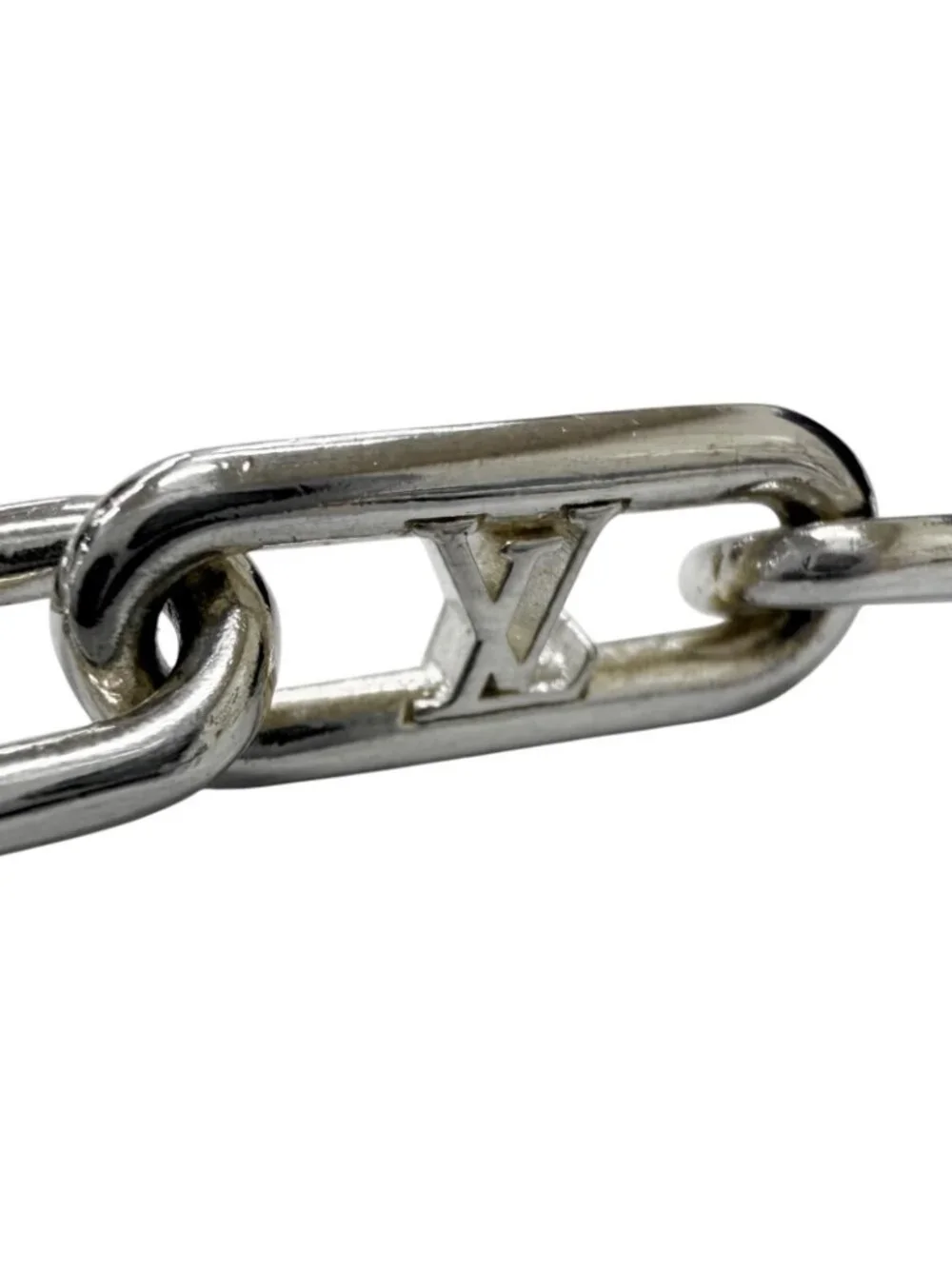 Louis Vuitton Sleek Monogram Necklace Silver